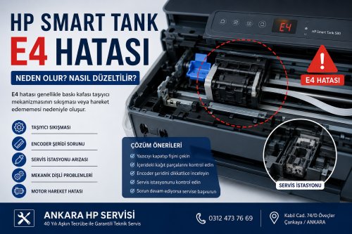 Hp Smart Tank E4 hatası taşıyıcı sıkışması